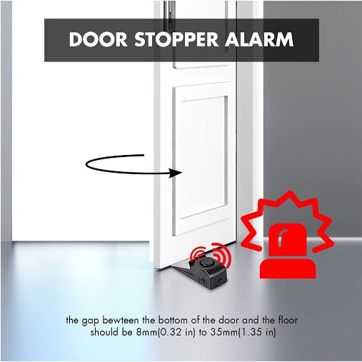 Anti-Theft Security Door Stopper Alarm Sensor 120 Decibel Door Stop Home Travel Floor Wedge Doorstop