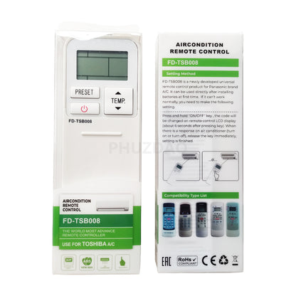 FD-TSB008 Universal Replacement Toshiba Aircon Remote Control AC WC-L03SE WH-TA02EJ WH-TA04EJ WH-UC02EC WC-K10JE WH-TA01