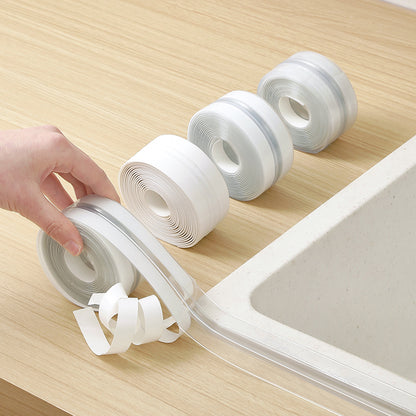 Upgraded Single / Double Fold Caulk Tape Self Adhesive Mildew Sealing Wonder Tape Sealant Sealer Strip for Kitchen Bathroom