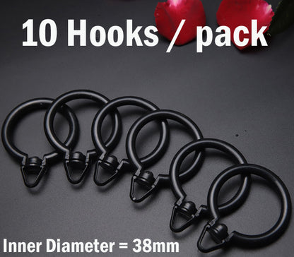 10pc / pack 360° Rotation Round Hooks for Curtain Rod with less than 38mm diameter