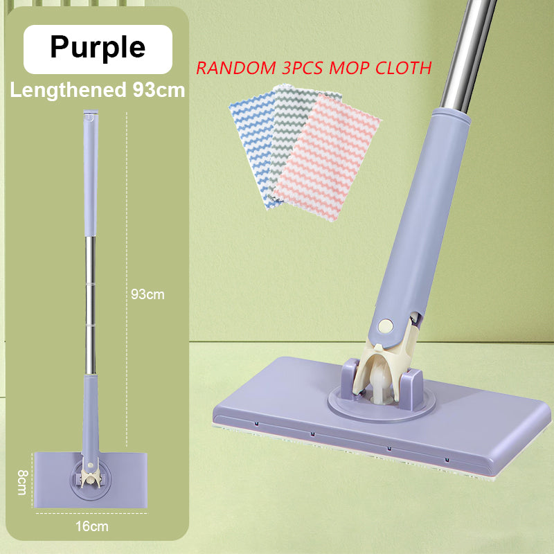 Automatic Cloth Changing Mini Mop Hands-Free With Face Towels Hand-Free Wash Rotating Mop Push-Pull