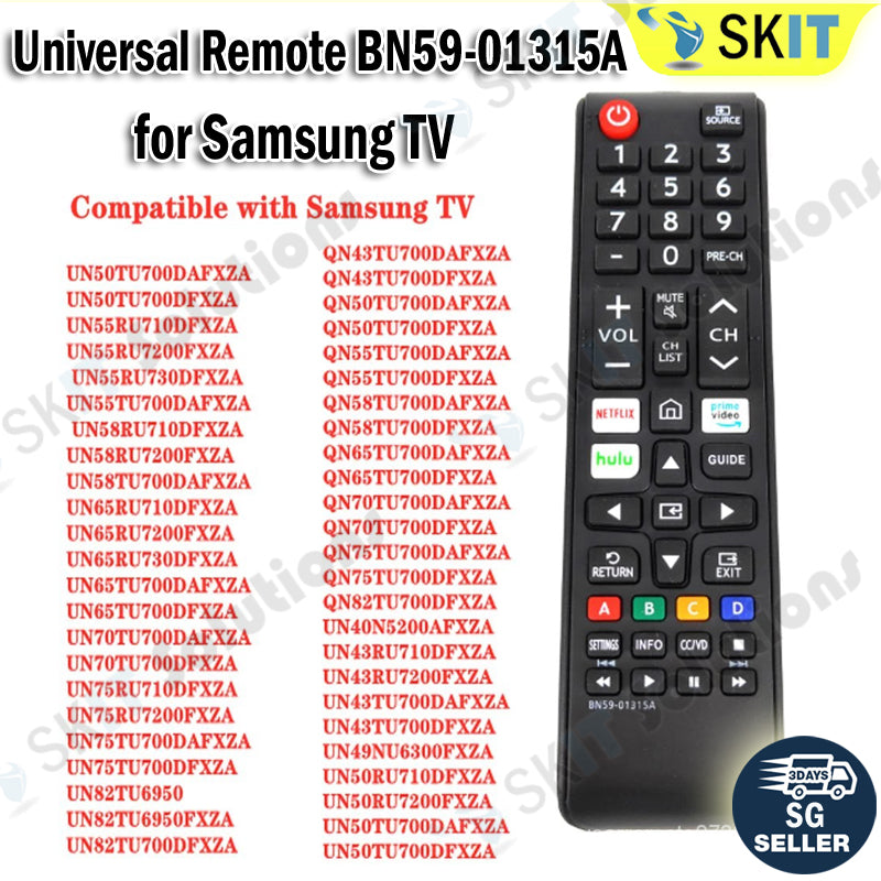 BN59-01315A Universal Replacement Remote Control for Samsung 4K UHD Smart LCD LED TV Controller