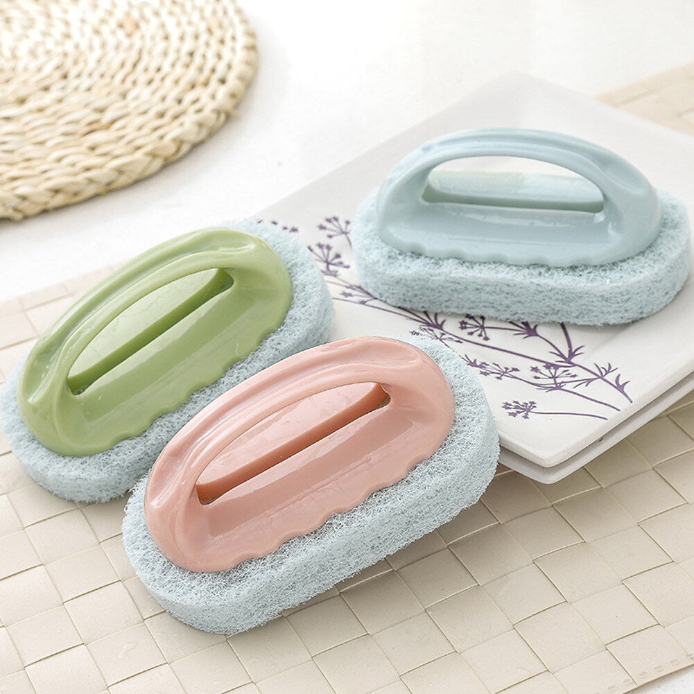 Multi Purpose Bathroom Cleaning Brush Soft Magic Sponge With Handle Bathtub Wall Tile Pot Wash Tool