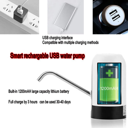Electric Water Dispenser Drinking Bottle Switch Smart Wireless Automatic Auto Pump USB Charge for Kitchen Office Outdoor