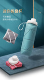 600ml Mini Foldable Sport Silicone Collapsible Drinking Water Bottle BPA FREE Travel Camping Outdoor