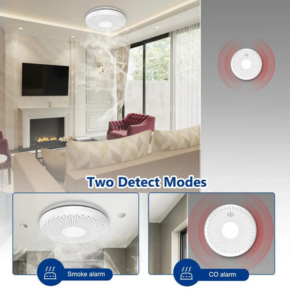 2in1 Combination Smoke Carbon Monoxide CO Detector 10yr Battery Home Wireless Smart WiFi Fire Alarm