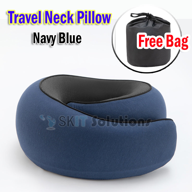 Travel Neck Pillow U-Shaped Cushion Portable Undeformable Snail Pillow with Storage Bag Airplane