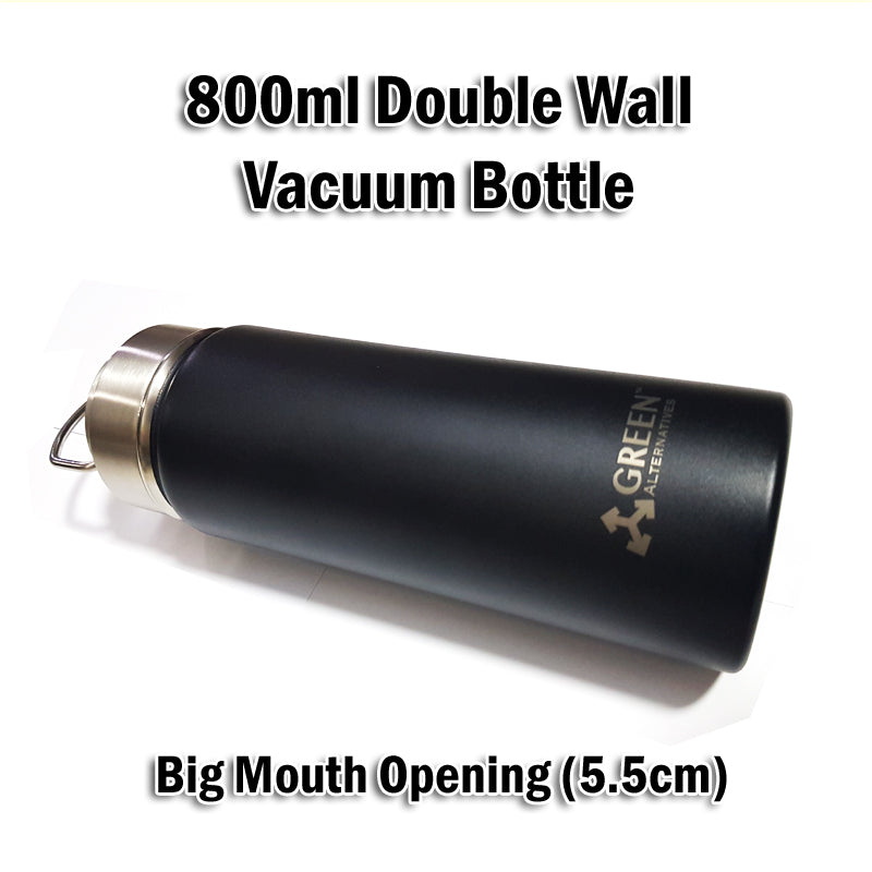 550ml/800ml Black Stainless Steel Double Wall Vacuum Insulated Flask Water Bottle Thermos Cup Coffee Tea Milk BPA Free