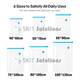 Travel Vacuum Storage Bag Space Saving Saver Sealer Compression Sealing Bags Double Zipper Seal Clothes Pillow Organizer