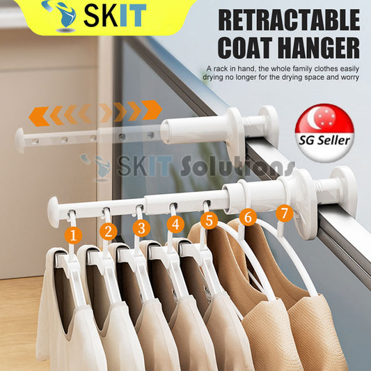 Portable Travel Folding Clothes Rack Punch-Free Telescopic Foldable Drying Hanger Trip Hotel Window