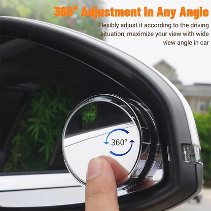 2Pcs Adhesive Blind Spot Mirror Safety Driving Wide Angle Rear View Convex Mirror For Car SUV Truck