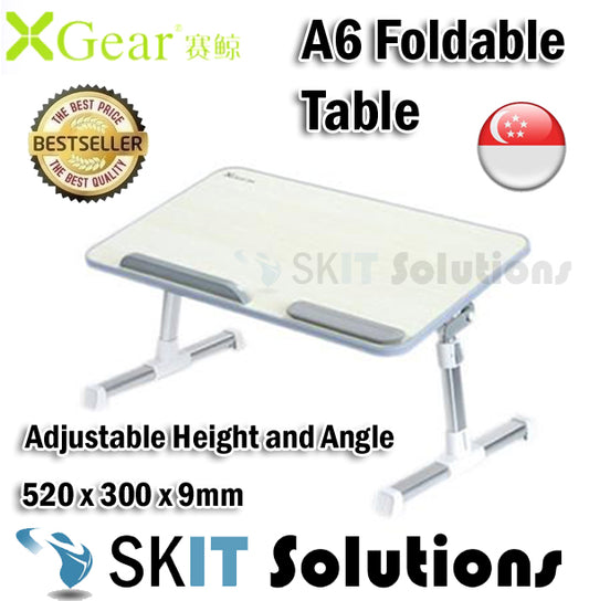 XGear A6 (520 x 300 x 9mm)Foldable Portable Laptop Table with Adjustable Height and Angle
