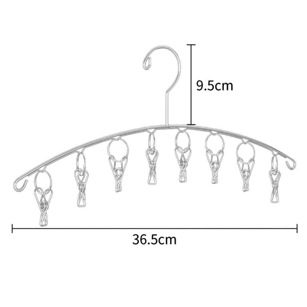 SUS304 Stainless Steel Hanger 8 / 10 / 20 Clips Peg Windproof Rust-Proof Laundry Drying Rack Hanging Organiser Balcony