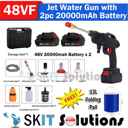 Cordless High Pressure Water Jet Spray Gun Washer Foam Launcher Cleaner Car Snow Wash Wireless Washing Machine FREE Pail