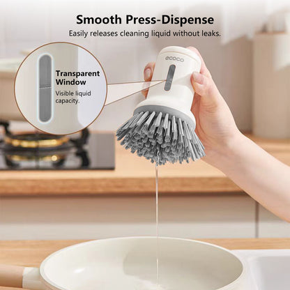 Ecoco Short / Long Pot Brush Rotating Handle Refillable Liquid Household Kitchen Cleaning Washing