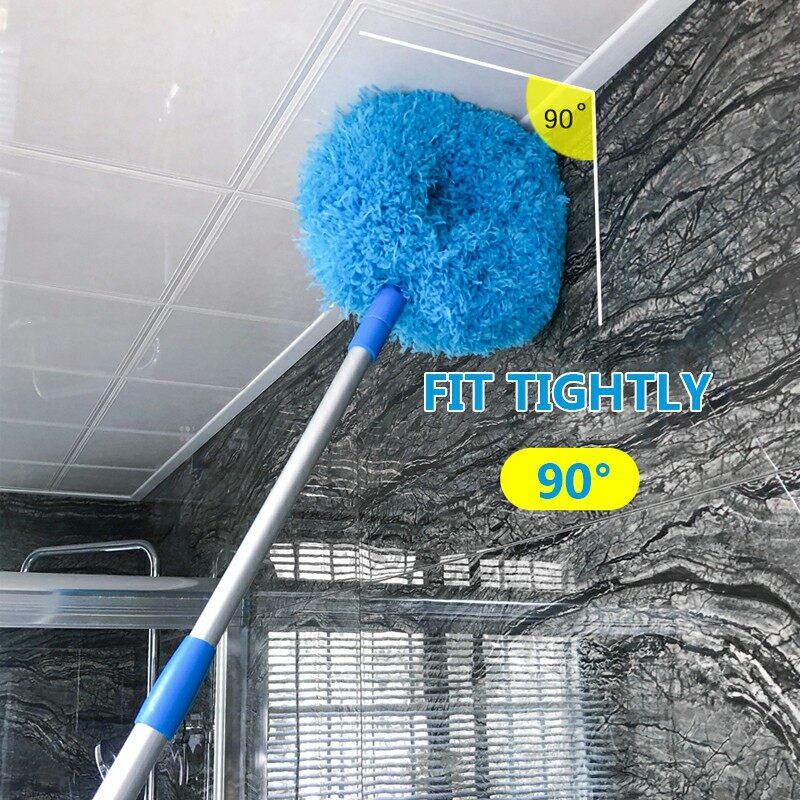 Ceiling Fan Duster w/ Extendable Pole Absorb Dust Telescopic Rod Washable Fiber Aircon Wall Cleaner Cleaning Brush Tools
