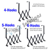 4/5/6 Hook Expandable Door Over the Hook Behind Back Door Hanger Hanging Rack Clothes Storage Organiser Holder Organizer