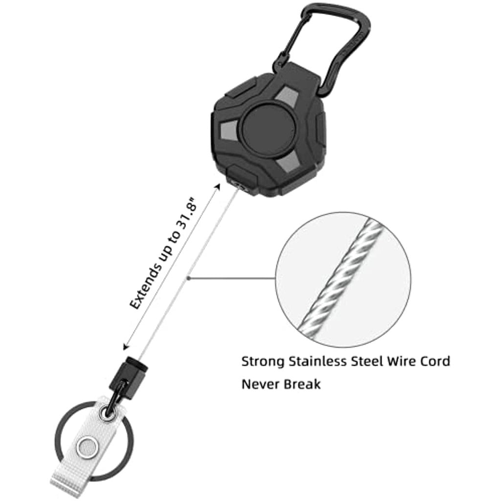 Heavy Duty Retractable Badge Reel Keychain Id Holder Card Clip Student ID Worker Tag Cover Case