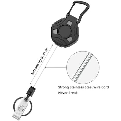 Heavy Duty Retractable Badge Reel Keychain Id Holder Card Clip Student ID Worker Tag Cover Case