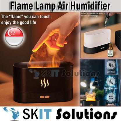 Mini Desktop Air Humidifier Flame Effect LED Light Lamp Aroma Cool Mist Ultrasonic Diffuser Essential Oil Aromatherapy