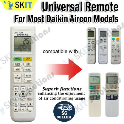 Universal Daikin Air Conditioner Remote Control FZD-DK1006 Most Daikin Aircon AC Models Replacement