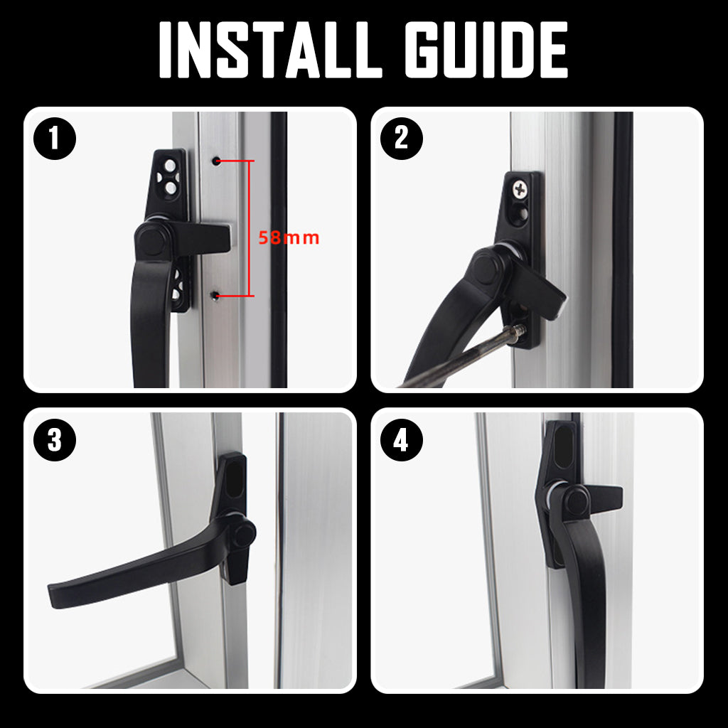 Aluminium Casement Window Lock Handle - DIY Lever Replacement for HDB ...
