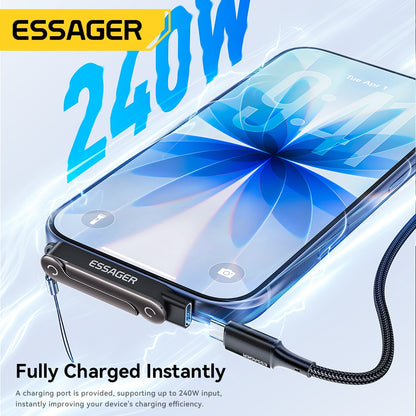 Essager 2in1 Phone Stand Holder Bracket OTG Adapter USB C to C / C to Lighting for Smartphone Tablet