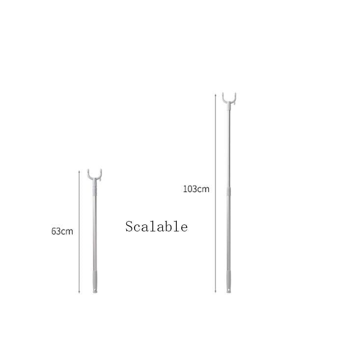 77-130cm Upgraded Extendable Aluminium Laundry Hanger Stick Telescopic Clothes Drying Rod Garment