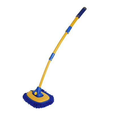 2-In-1 Car Cleaning Brush Telescoping Long Handle Mop Chenille Microfiber Broom Pole Car Wash Tool