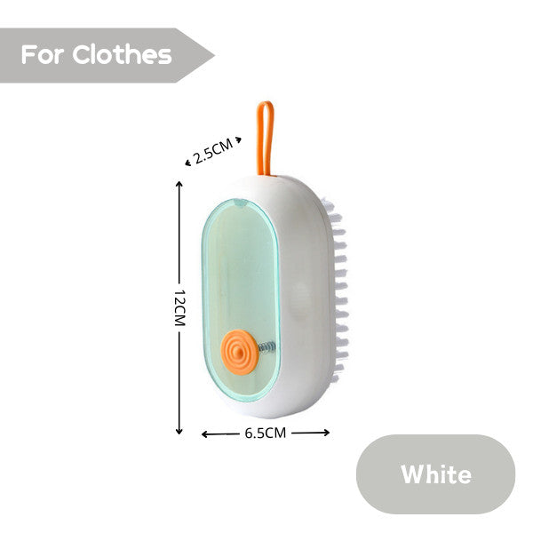 Press Type Liquid Shoe Laundry Clothes Cleaning Brush Refillable Soft Bristles Long Handle Detergent