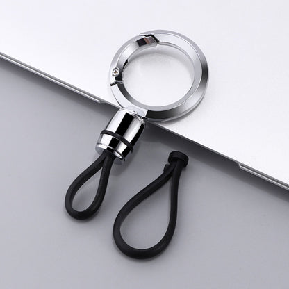 Car Hanging Rope Keychain Metal Key Holder Rotatable Key Ring Silicone Loop for Car Motorcycle Keys