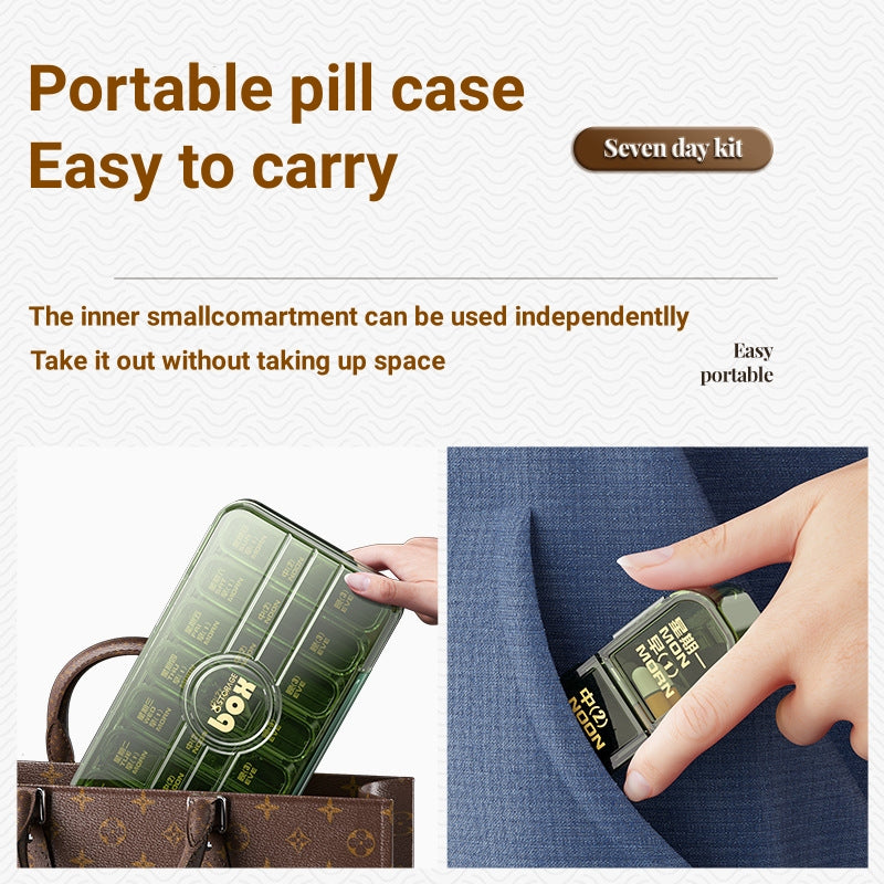 7/21/28 Grids Weekly Pill Organizer Portable Travel Box Medicine Case Large Capacity Daily Reminder