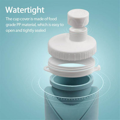 600ml Mini Foldable Sport Silicone Collapsible Drinking Water Bottle BPA FREE Travel Camping Outdoor