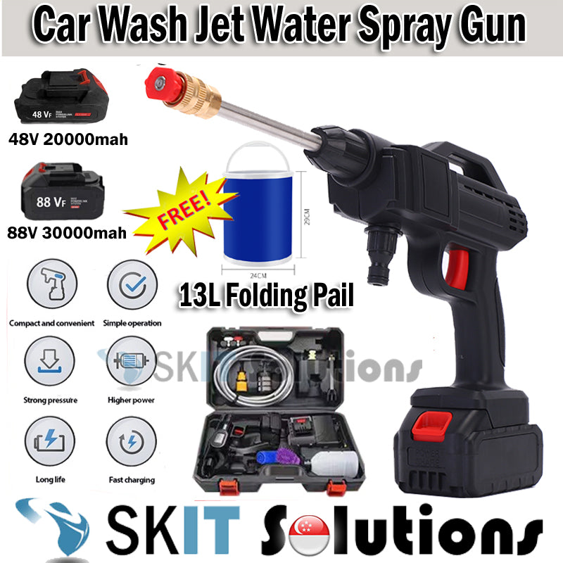 Cordless High Pressure Water Jet Spray Gun Washer Foam Launcher Cleaner Car Snow Wash Wireless Washing Machine FREE Pail