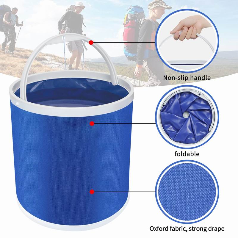 20L/13L/11L/9L Round Folding Water Pail Bucket Foldable Barrel Dish Tub Car Washing Fishing Camping Mopping Gardening