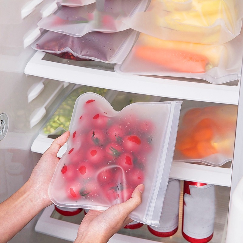 5PCS Silicone Food Storage Ziplock Bag Reusable Freezer Bag