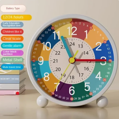 3.5 4.5 Inch Cute Silent Kids Educational Alarm Clock USB AA Battery Table Night Light Non-Ticking