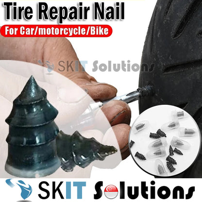 Motorcycle Car Tire Repair Rubber Nail Plug Screw Strip Studding Tubeless Tyre Puncture Repair Tools