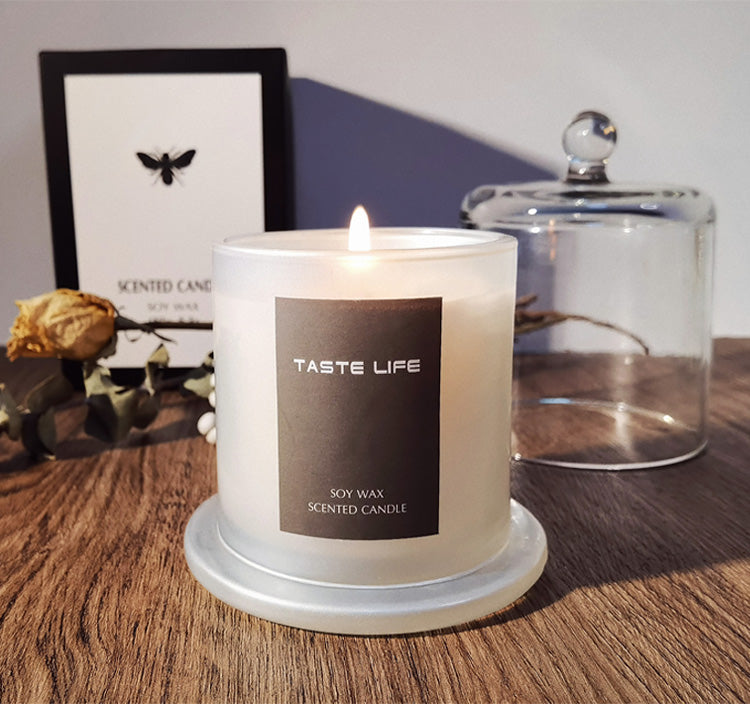 Scented Candle Essential Oil Soy Wax Luxury Glass Jar Home Fragrance Aromatherapy Lavender Rose