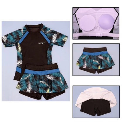 Korean Style Couple Swimsuit Men Women 2pcs Set Short Sleeve Swimwear Swimming Suit Wear Top+Pants