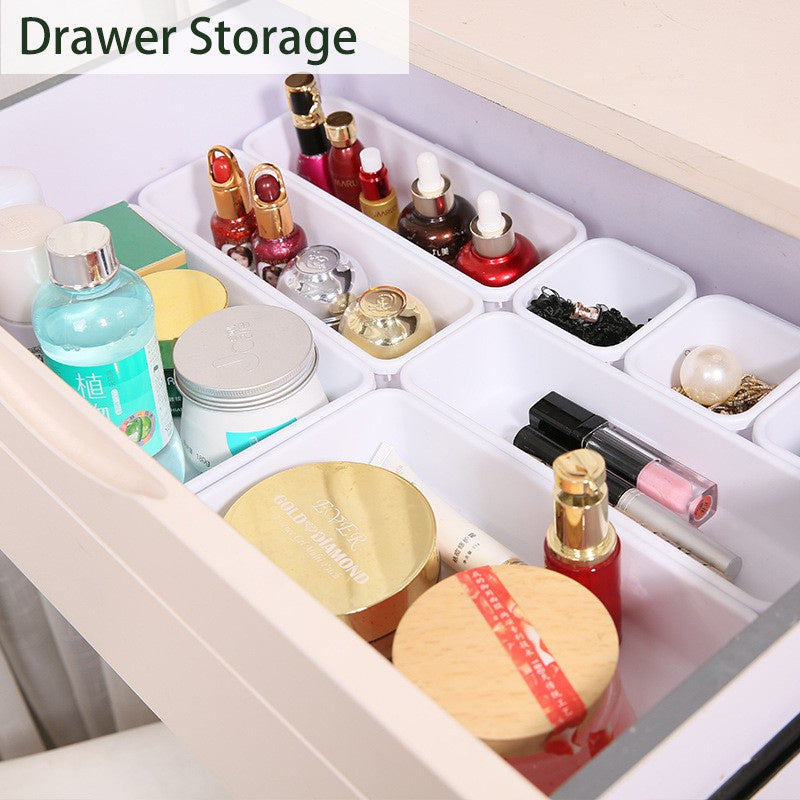 8pc / Set Drawer Storage Box Organizer Stationery Cosmetics Makeup Brush Holder Kitchen Cutlery Trays Jewelry Organiser