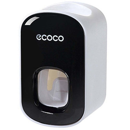 Ecoco Wall Mount Toothbrush Holder With Cups Storage Box Automatic Toothpaste Dispenser Squeezer