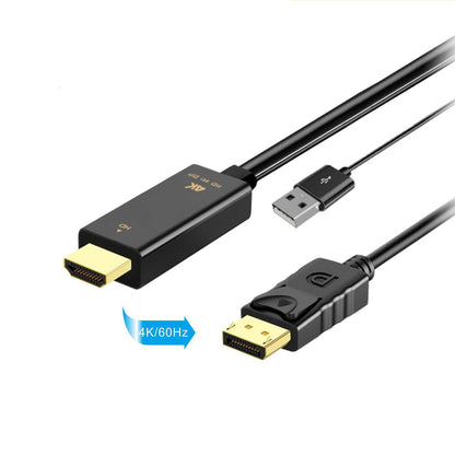 HDMI - Compatible (PC) to DP Displayport Display Port (Monitor) Cable / Converter Adapter USB Powered HDMI to DP 4K 60Hz