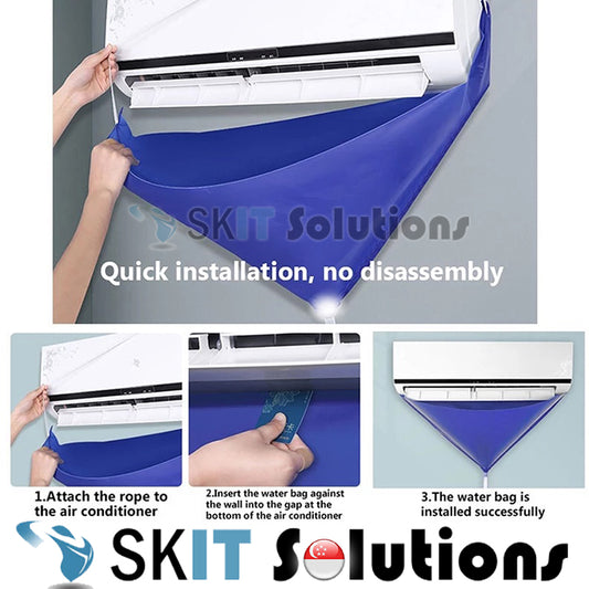 Aircon Cleaning Kit 2M Hose Reusable Washing Bag Water Collector DIY Air Conditioner Servicing Cover