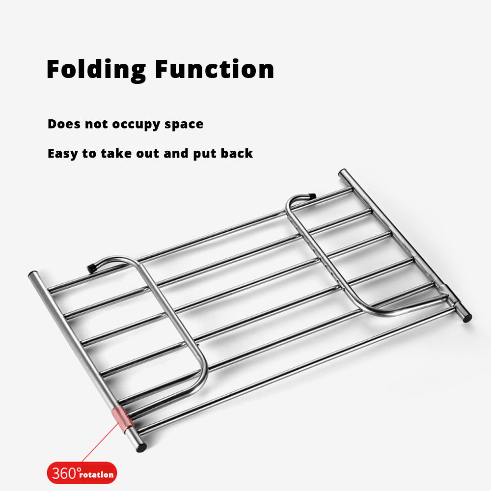 Basic/Retractable Foldable Stainless Steel Clothes Drying Rack Window Balcony Garment Hanging Stand Ledge Fence Laundry