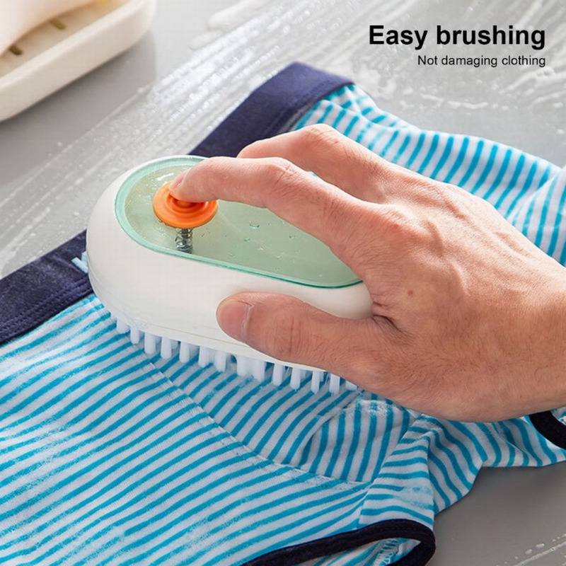 Laundry Clothes Cleaning Brush Refillable Liquid Detergent Soap Soft Bristles Household Clean Shoe