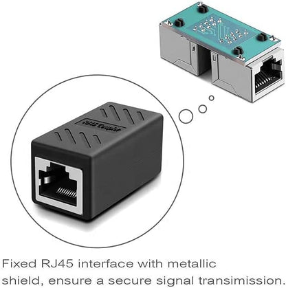 RJ45 Coupler Plug Jack Ethernet Extender Joint Connector in-Line Female to Female LAN Cable Adapter for Cat7 Cat6 Cat5