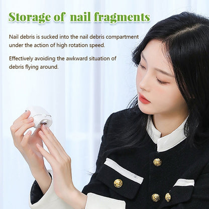 Electric Nail Clipper Rechargeable Trimmer with LED Light Safe Design for Baby Seniors Manicure