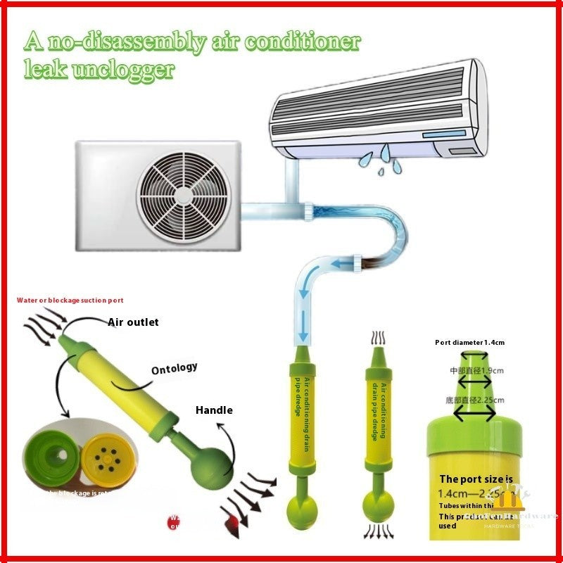 Aircon Drain Blockage Cleaner Pump Pipe Sink Quick Clean Tool AC Drain Pipe Unclogging Cleaning Kit
