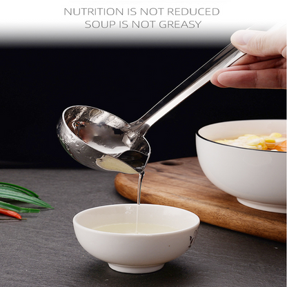 Stainless Steel Filter Oil Spoon Colander Oil Soup Separator Household Kitchen Cooking Drain Oil Spoon Fat Separator